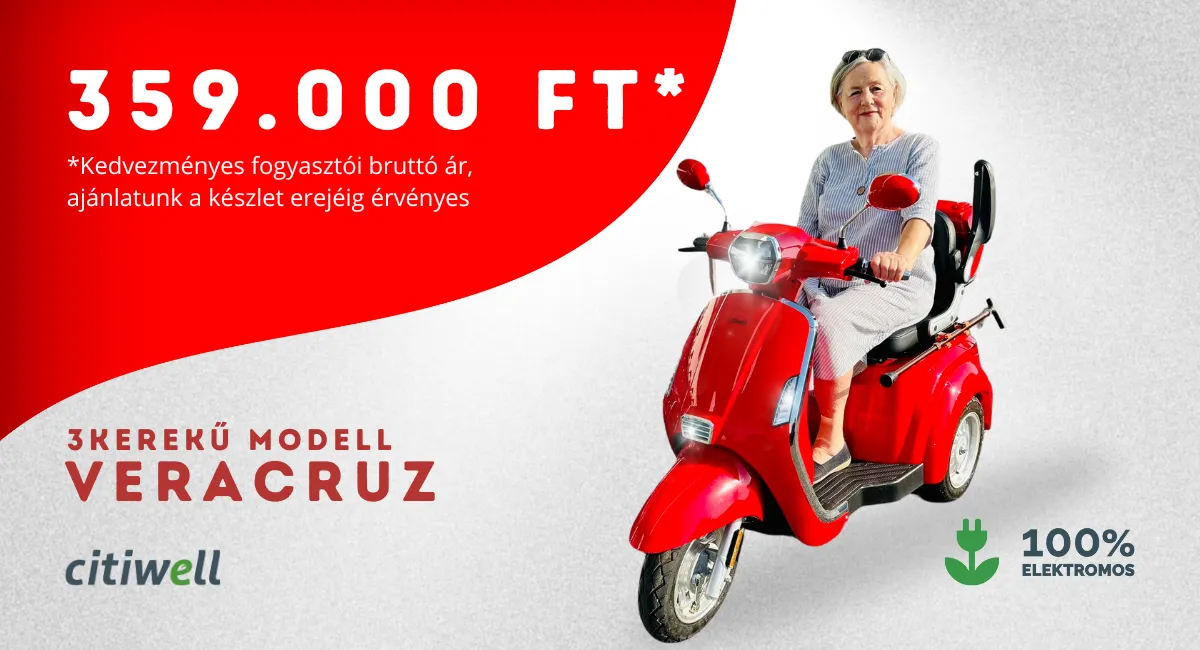 háromkerekű modell, háromkerekű citiwell, elektromos 3 kerekű robogó, elektromos motor 3 kerekű