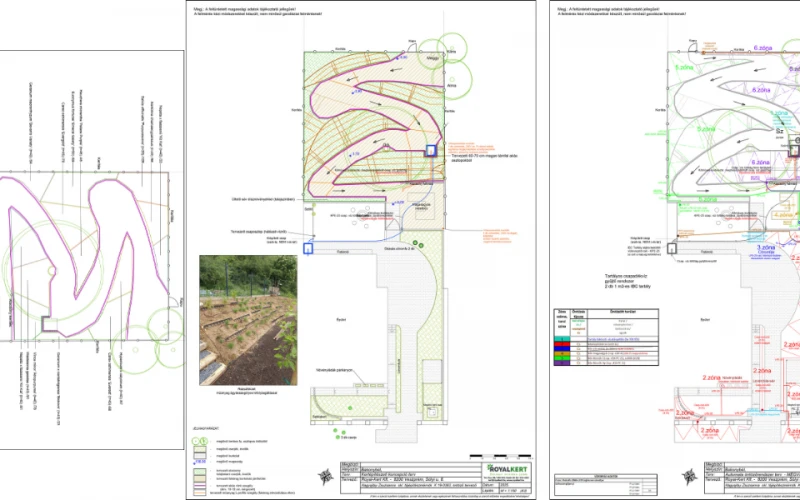 Bakonybél – meredek rézsűfelületen virágzó évelőágyak, automata öntözőrendszerrel