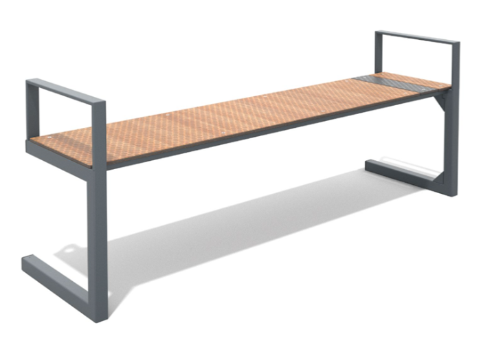 Támla nélküli pad karfával