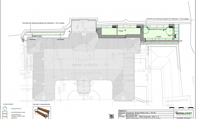 Veszprém, Érseki palota - Panorámás belső kert tervezése